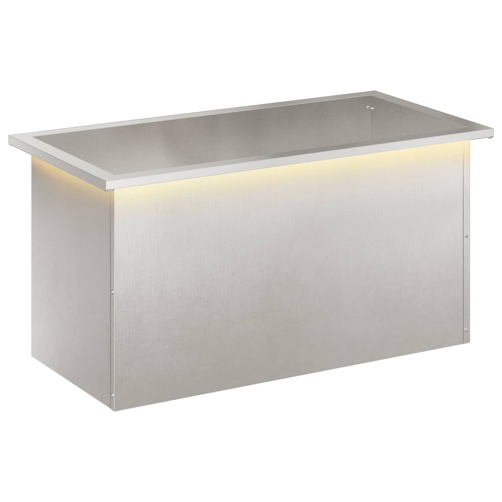 Jardinière d'extérieur de jardin avec led argenté 40 x 80 x 40 cm