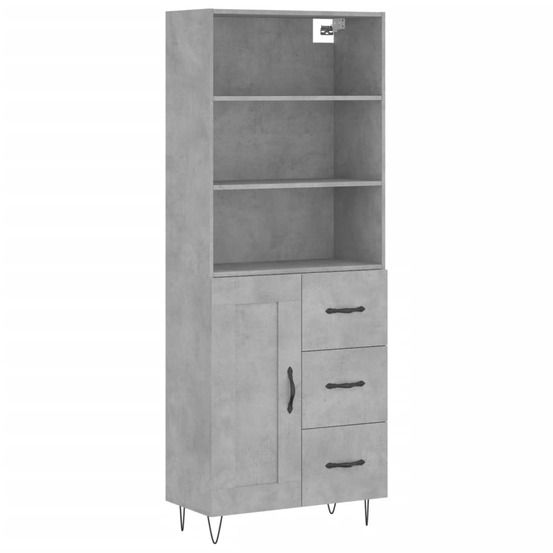 Buffet bahut commode armoire meuble de rangement organisateur cuisine salle de séjour salon haut 69,5 x 34 x 180 cm bois d'in