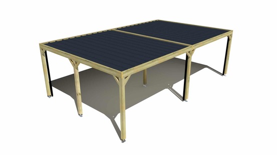 Carport bois • 8m x 5m • indépendante • sens largeur • livraison comprise