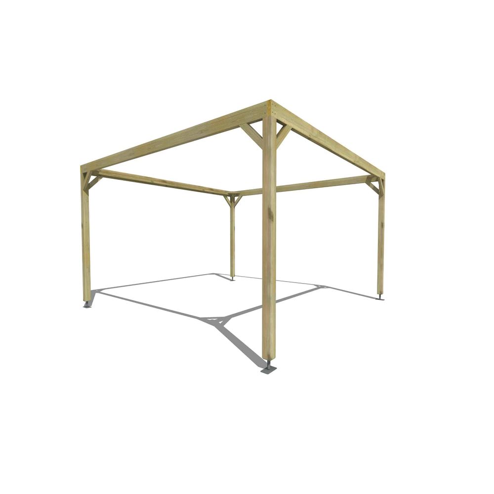 Pergola bois • 4m x 4m • indépendante • cadre simple • livraison comprise