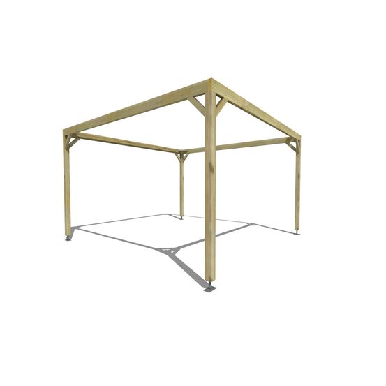 Pergola bois • 4m x 4m • indépendante • cadre simple • livraison comprise