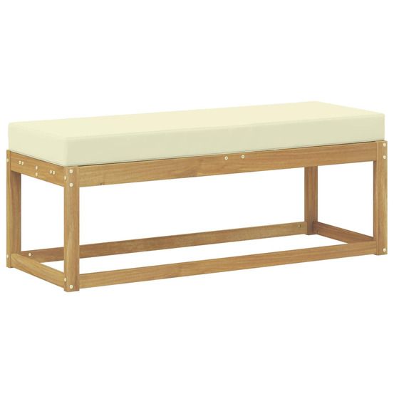 Banc de jardin bois d'acacia massif blanc