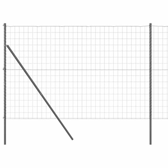 Clôture avec poteaux gris 1.5 x 10 m acier