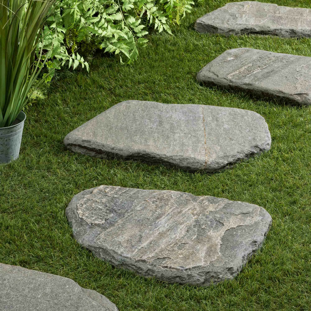 Pas japonais irrégulier pierre de kavala gris 45x3-4 cm (lot de 20) - ro'ma nature