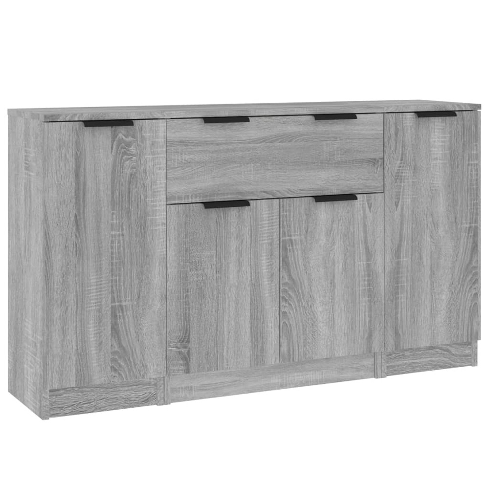 Buffet bahut commode armoire meuble de rangement organisateur cuisine salle de séjour salons 3 pcs sonoma bois d'ingénierie g