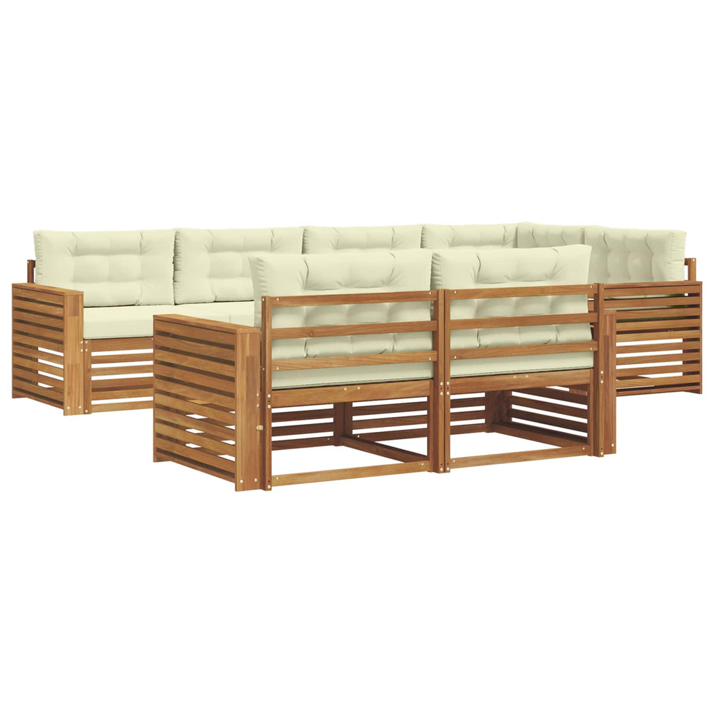 Ensemble de canapés d'extérieur 7 pcs naturel et crème