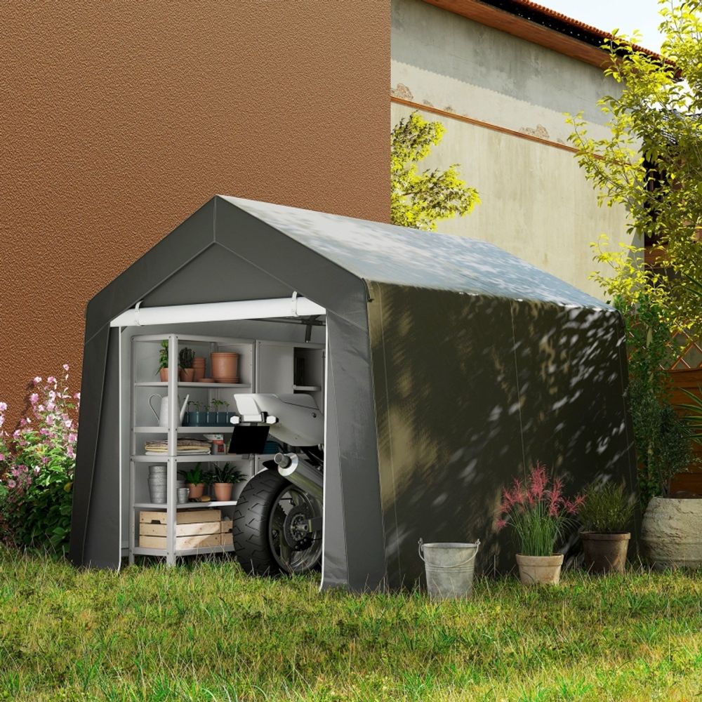 Abri de stockage acier galvanisé jardin protection intempéries 3x3m gris foncé - comfortxl outdoor living