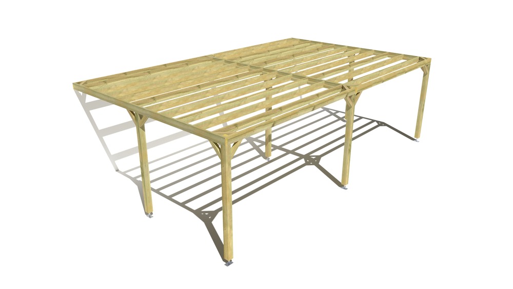 Pergola bois • 8m x 5m • adossée • sens largeur • livraison comprise