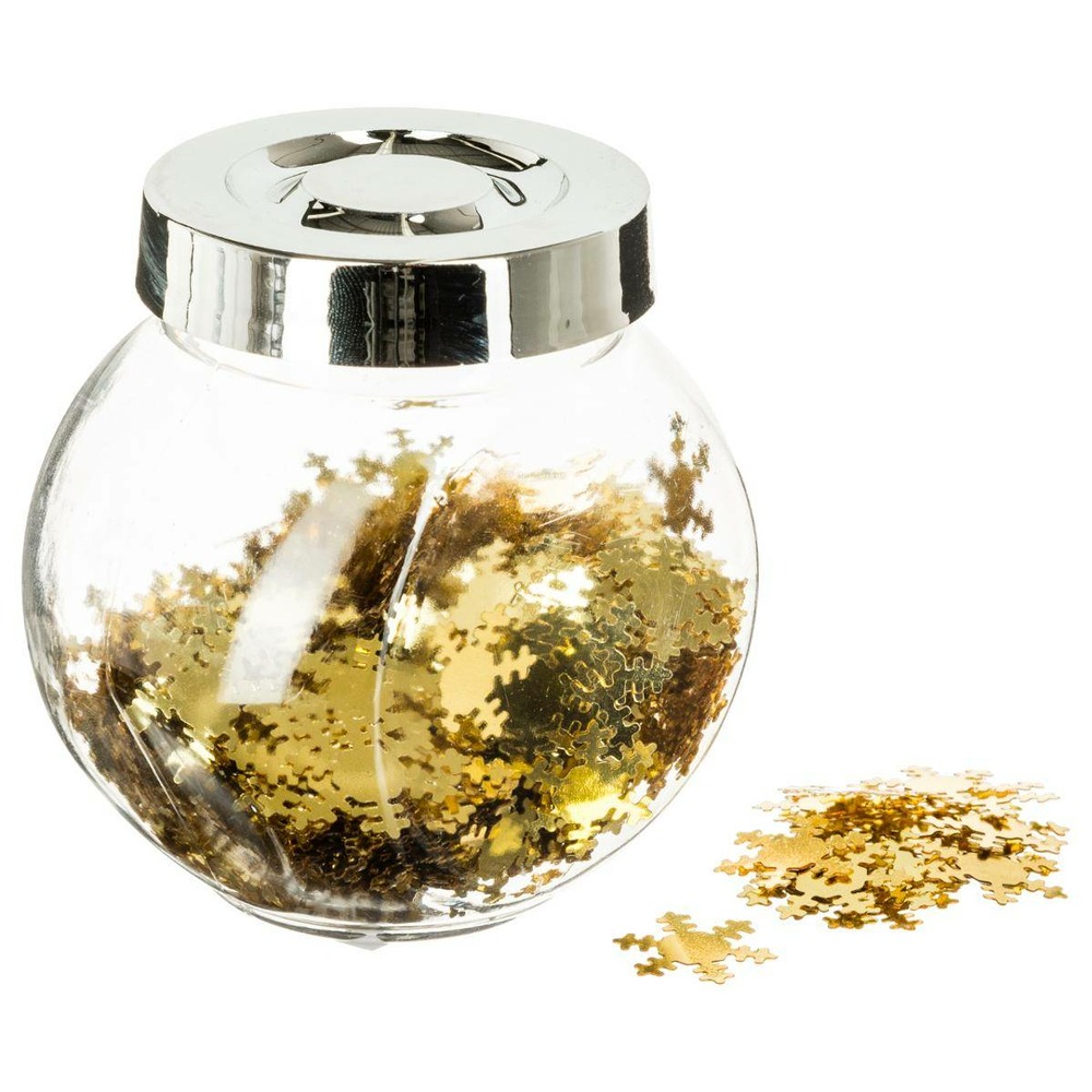 Bocal d'accessoires déco de table brillantes or