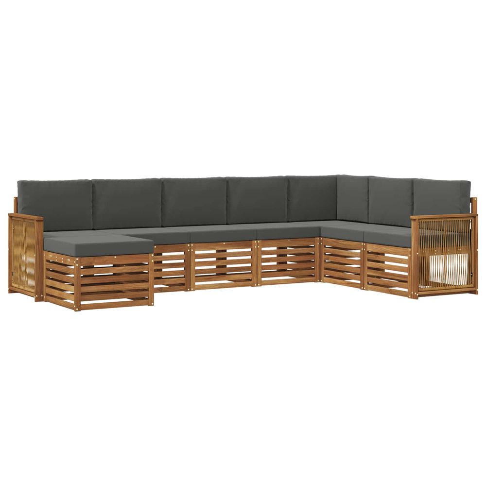 Ensemble de canapés d'extérieur 6 pc naturel et anthracite