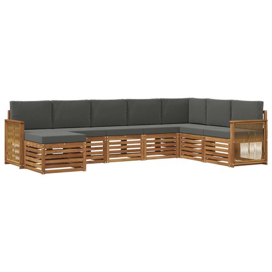 Ensemble de canapés d'extérieur 6 pc naturel et anthracite