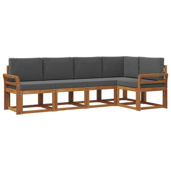 Ensemble de canapés d'extérieur 5 pcs naturel et anthracite