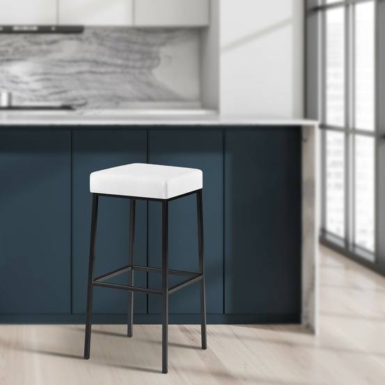 Lot de 2 tabourets de bar montreal 85 simili cuir noir