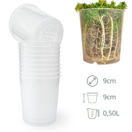 Lot x10 pots transparents - pot de 9cm - pots seuls