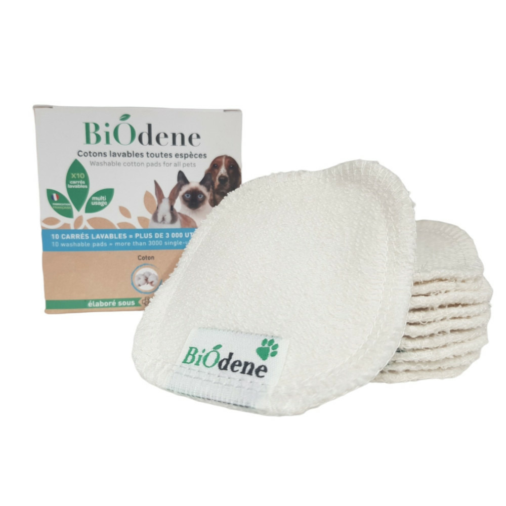 10 cotons lavables réutilisable carrée de 8 x 8 cm, chat, chien, rongeur