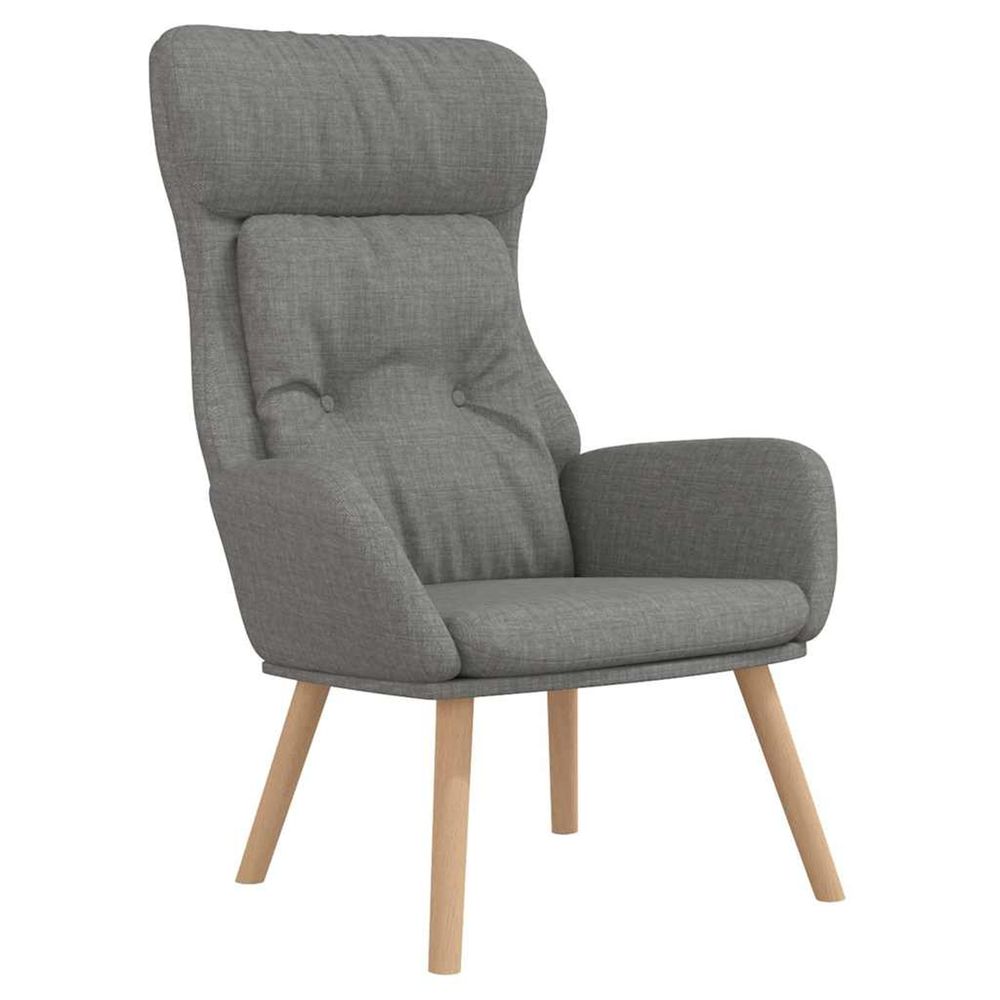Chaise de relaxation gris clair tissu