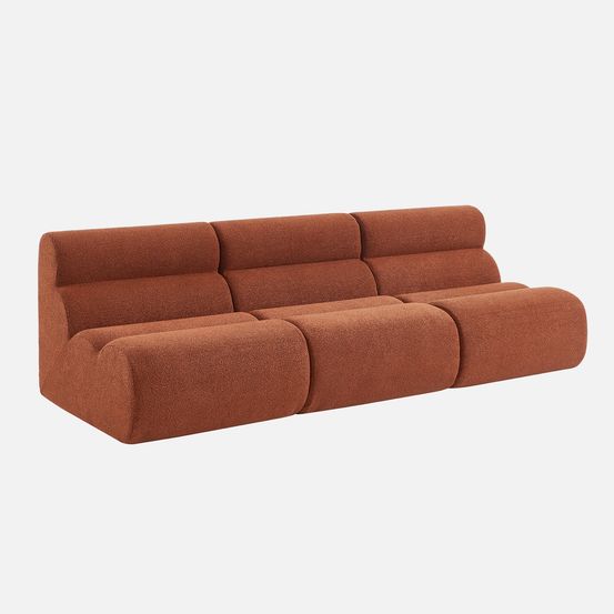Lot de 3 chauffeuses compressées bouclette texturée 1 place - l 81 x p 99 x h 75cm - nova