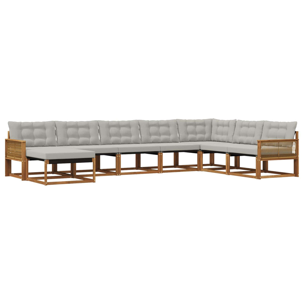 Ensemble de canapés d'extérieur 8 pcs naturel et gris clair
