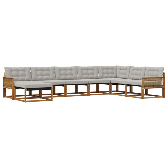 Ensemble de canapés d'extérieur 8 pcs naturel et gris clair