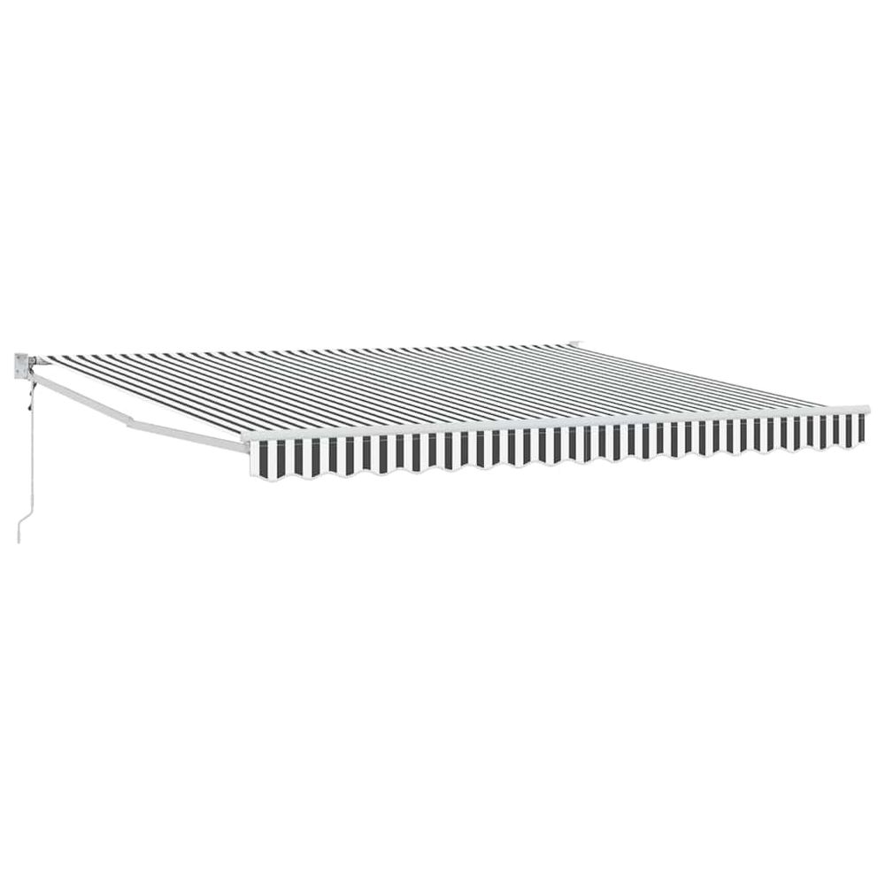 Auvent rétractable anthracite et blanc 4x3 m tissu et aluminium