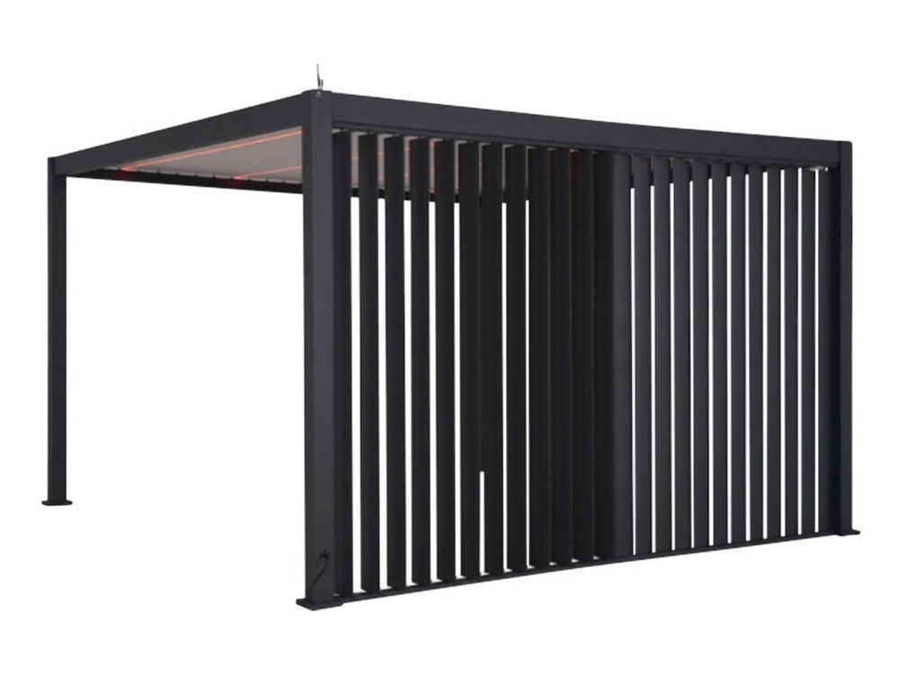 Persienne verticale pour pergola evora côté 4 m graphite