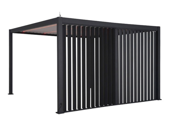 Persienne verticale pour pergola evora côté 4 m graphite
