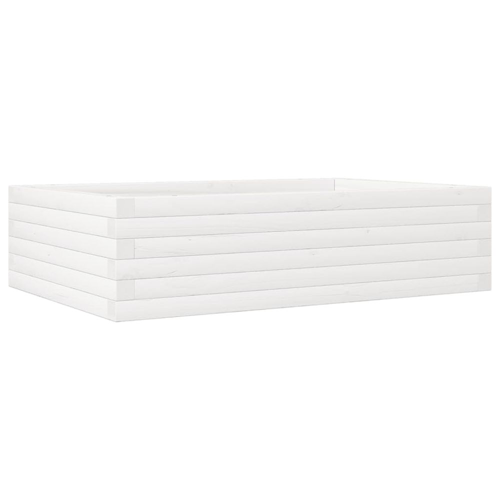 Jardinière d'extérieur blanc 90x60x23 cm bois de pin massif