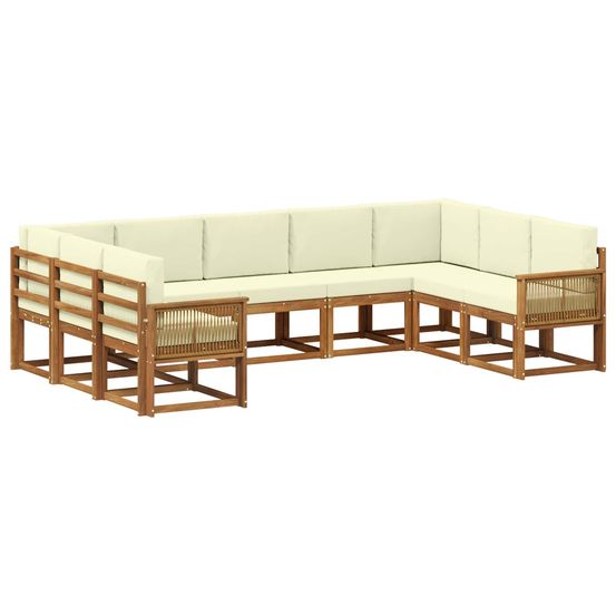 Ensemble de canapés d'extérieur 9 pc naturel et crème