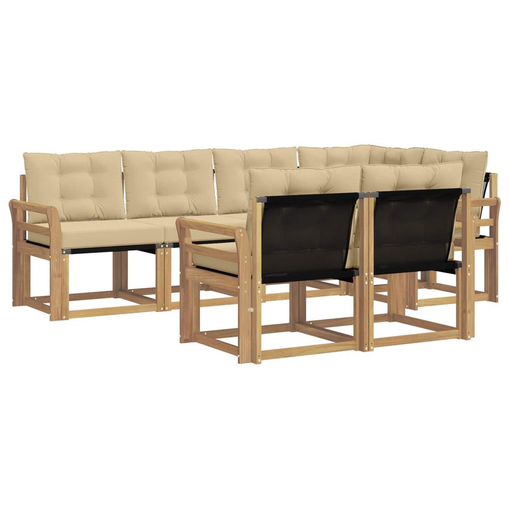 Ensemble de canapés d'extérieur 7 pc blanc et beige