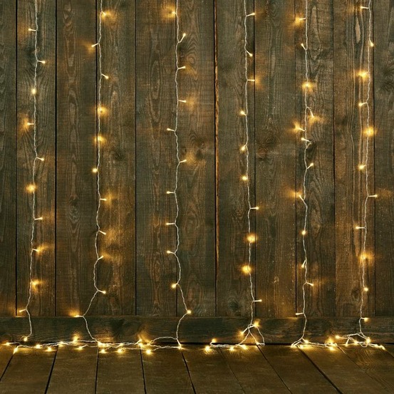 Rideau lumineux grande largeur 5m 500 led blanc chaud 8 modes 31v lotti