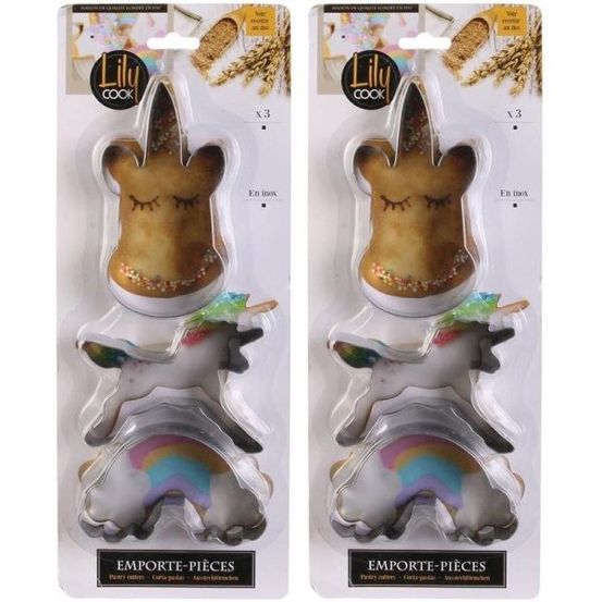 Emporte-pièces en métal licorne (lot de 2)