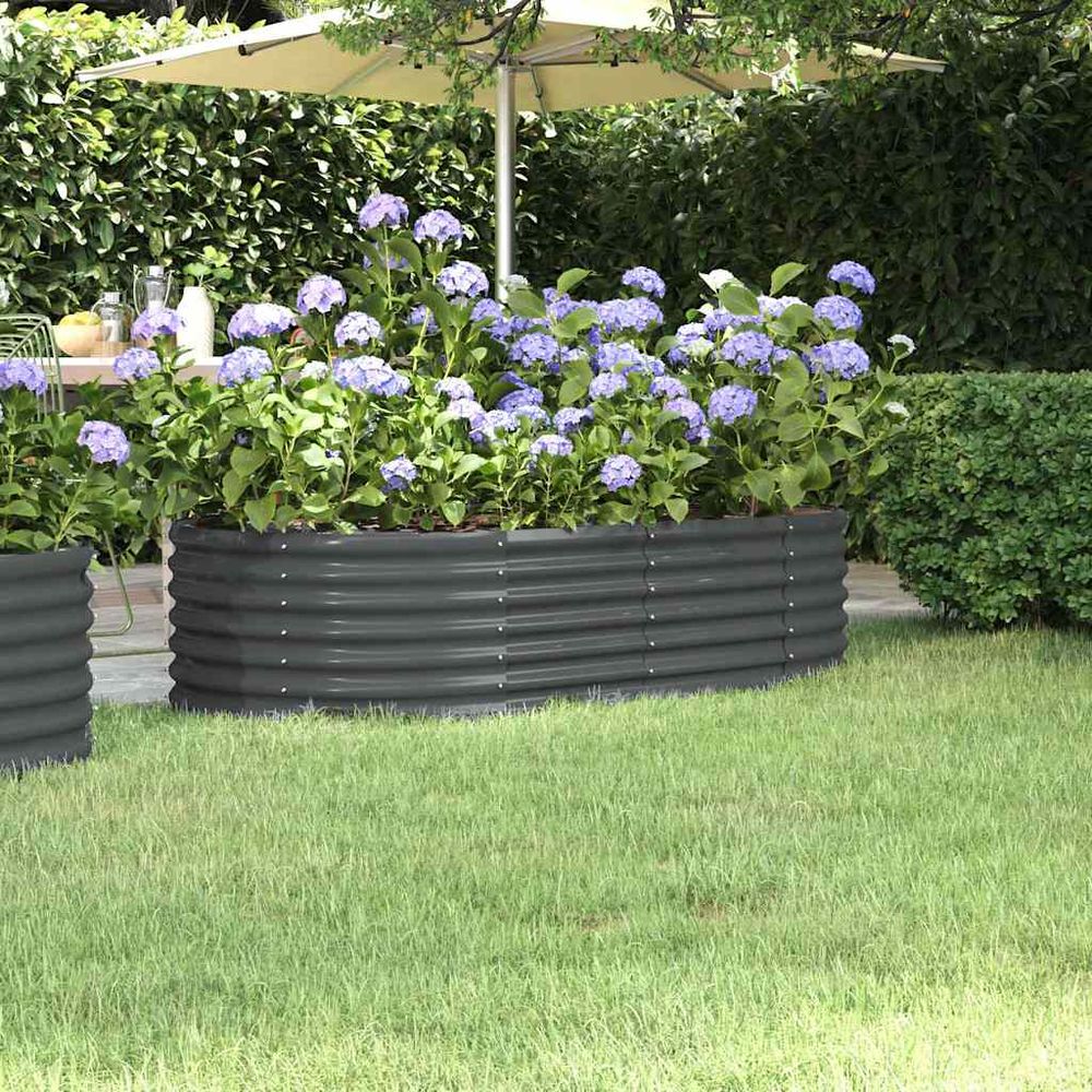 Carré potager en acier galvanisé grand bac anthracite 152x80x36 cm