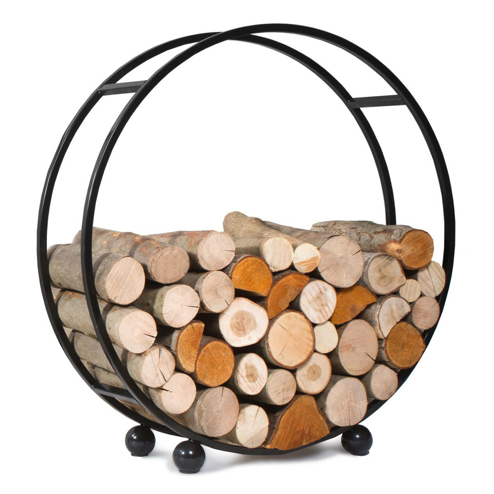 Porte-bûches 'daisy' en acier pour bûches 20cm : alliance parfaite entre fonctio
