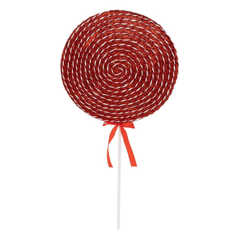 Sujet sucette polystyrène d.30cmxh.60cm rouge