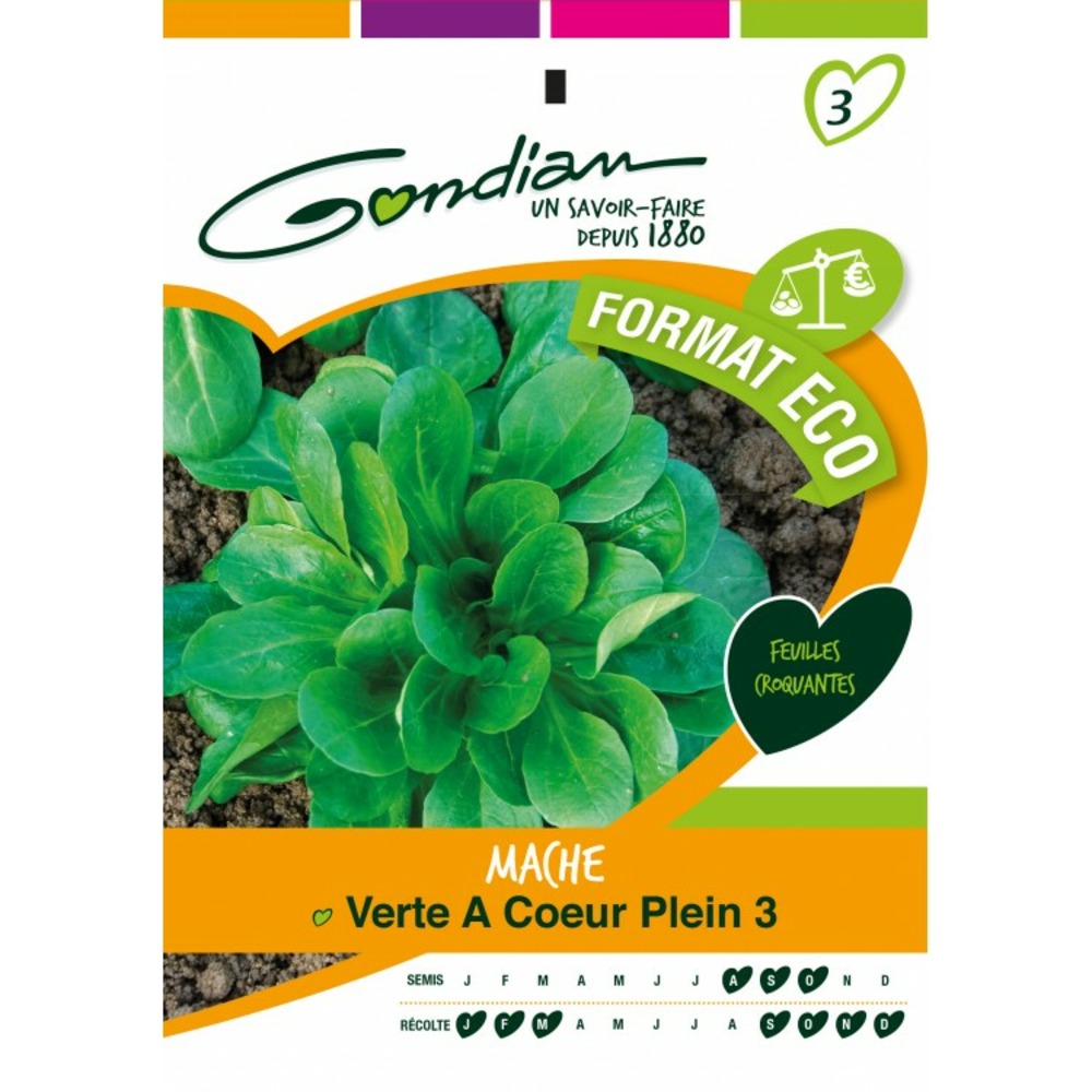 Mache verte a cœur plein format eco