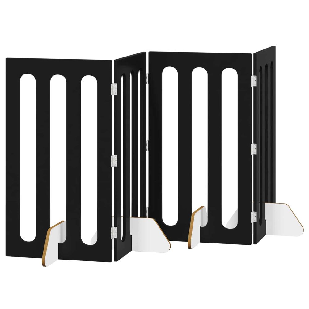 Clôture pliable pour animaux 4 pc chêne noir 201 x 38 x 90 cm