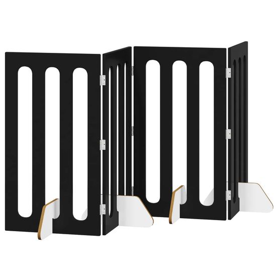 Clôture pliable pour animaux 4 pc chêne noir 201 x 38 x 90 cm