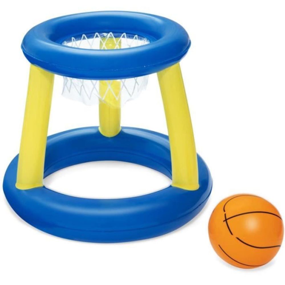 Jeu de piscine panier de basket flottant - - 52418 - ballon, 3 anneaux, diametre 61 cm