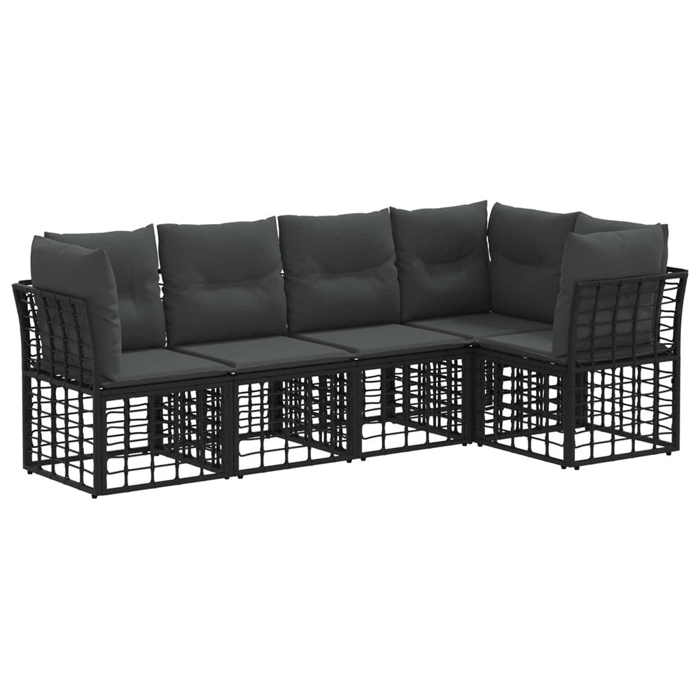 Ensemble de canapés d'extérieur noir polyester