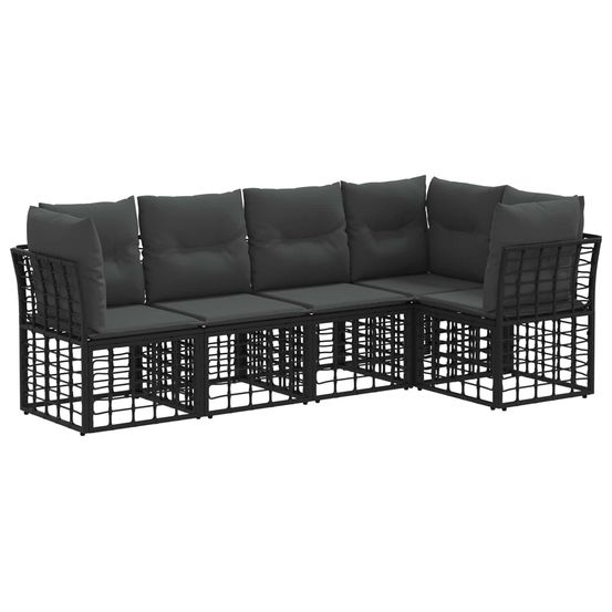 Ensemble de canapés d'extérieur noir polyester