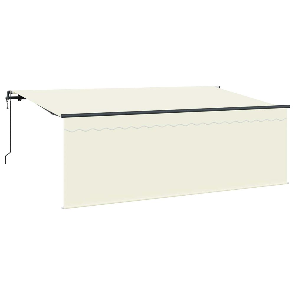 Auvent rétractable crème 350 x 200 cm polyester et aluminium