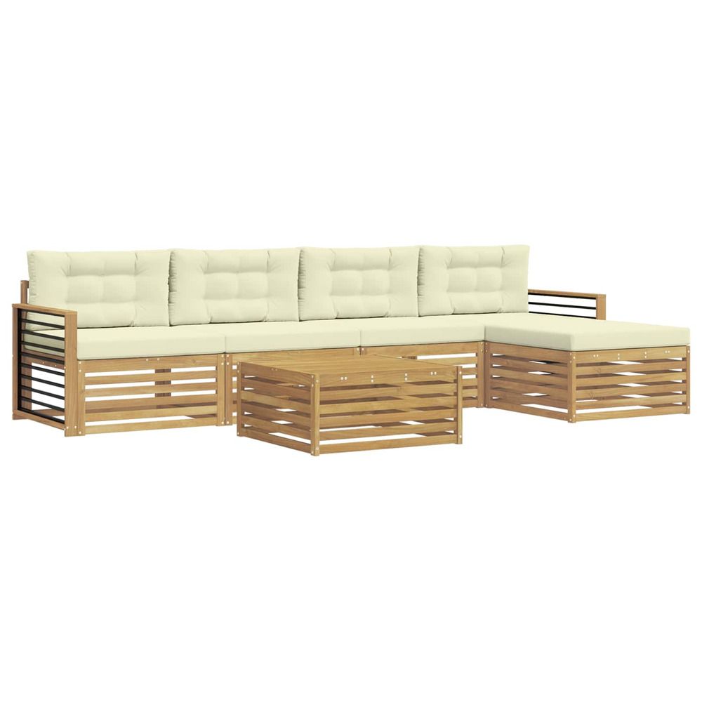 Ensemble de canapés d'extérieur 7 pc blanc et crème polyester