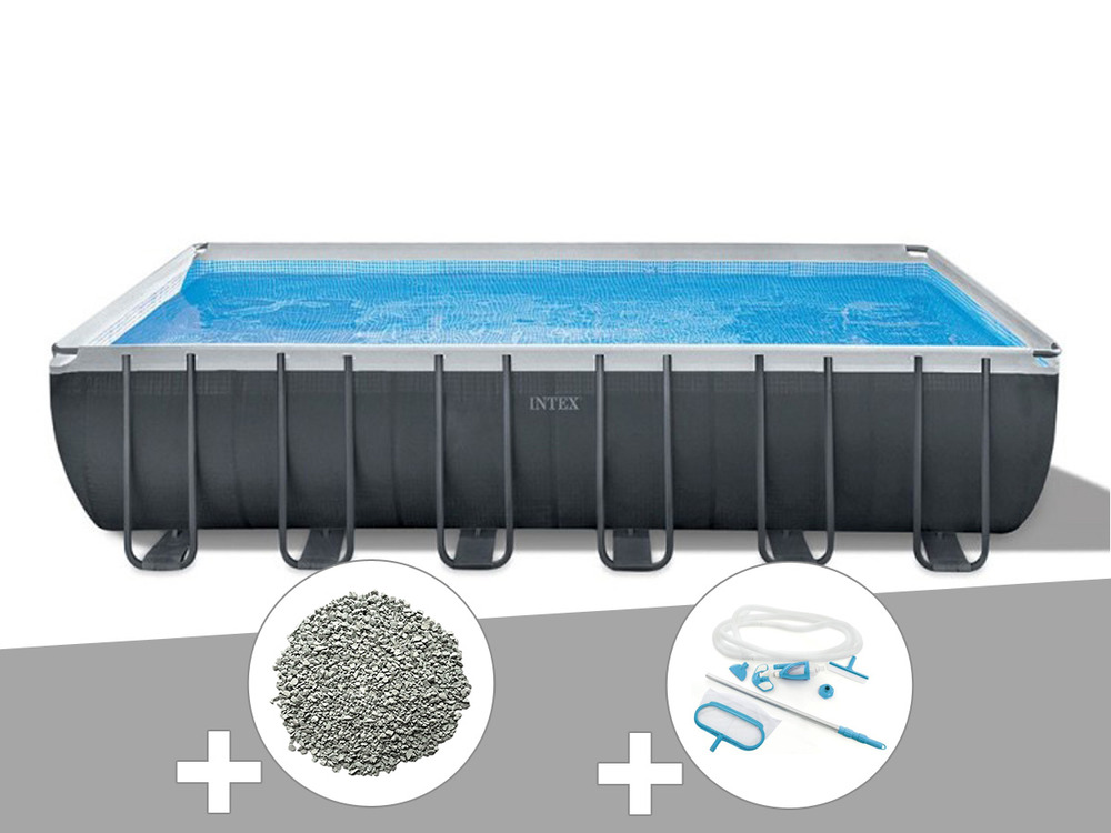 Kit piscine tubulaire ultra xtr frame rectangulaire 7,32 x 3,66 x 1,32 m + 20 k