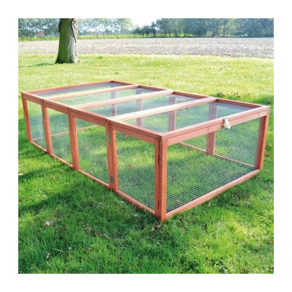 Clapier lapins rabbit run exterieur- cage mobile -couleur bois