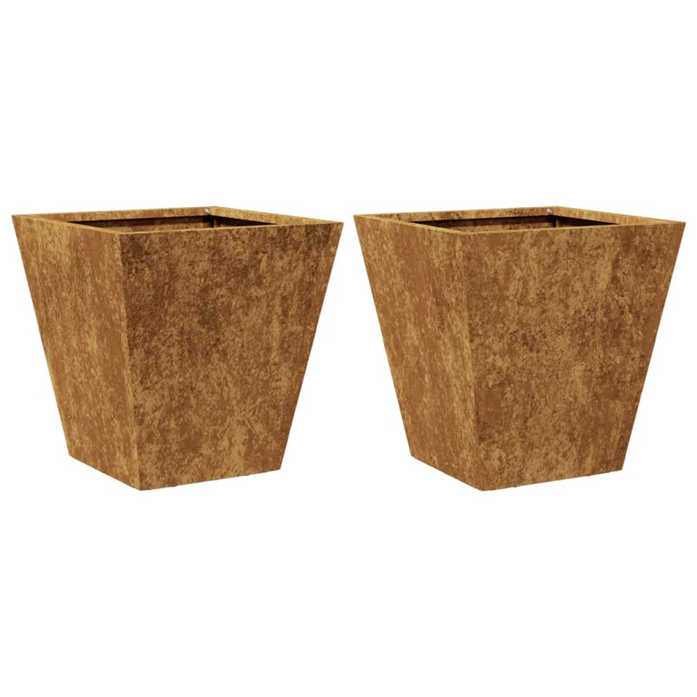 Jardinière d'extérieurs 2 pcs 30x30x30 cm acier résistant aux intempéries