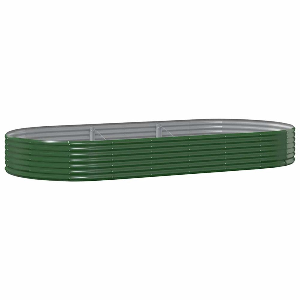 Lit surélevé de jardin acier galvanisé 296x140x36cm vert