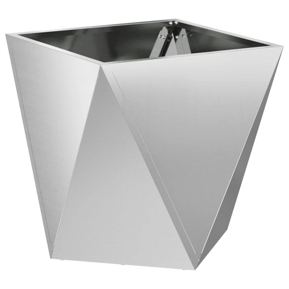 Jardinière d'extérieur argent 50 x 50 x 50 cm acier galvanisé