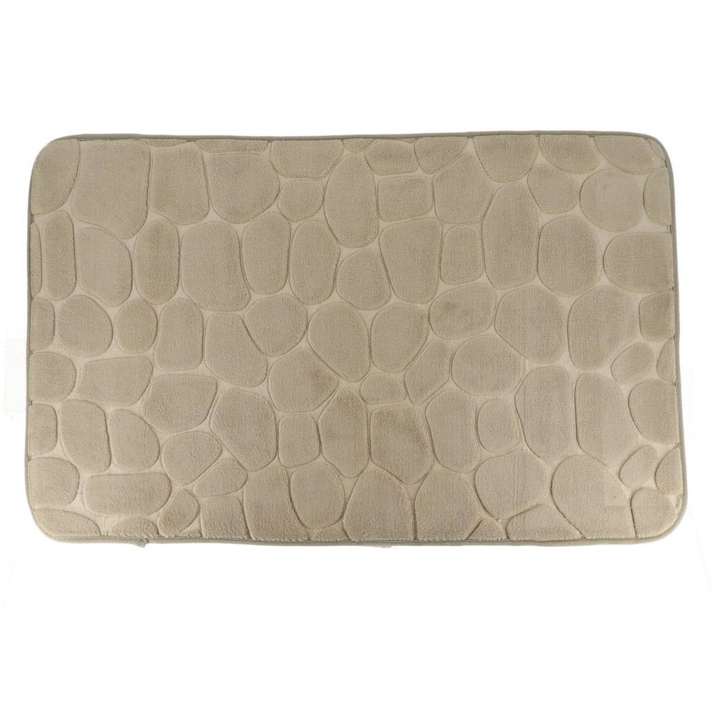 Tapis memoire de forme microfibre galet 50x80cm - taupe