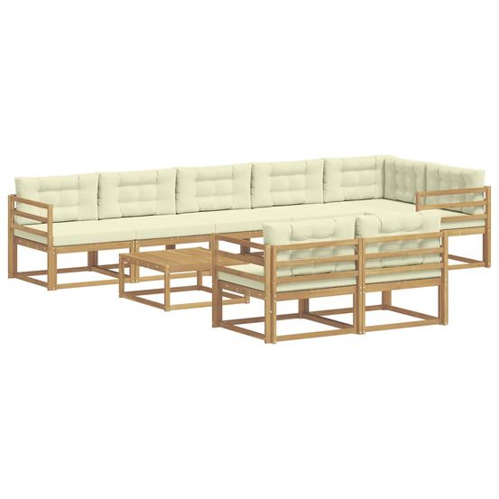 Ensemble de canapés d'extérieur 9 pc blanc et crème polyester