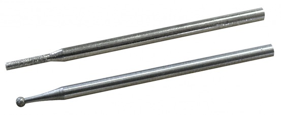 Lot de 2 fraises diamantées sphériques 1,6/1,8 mm